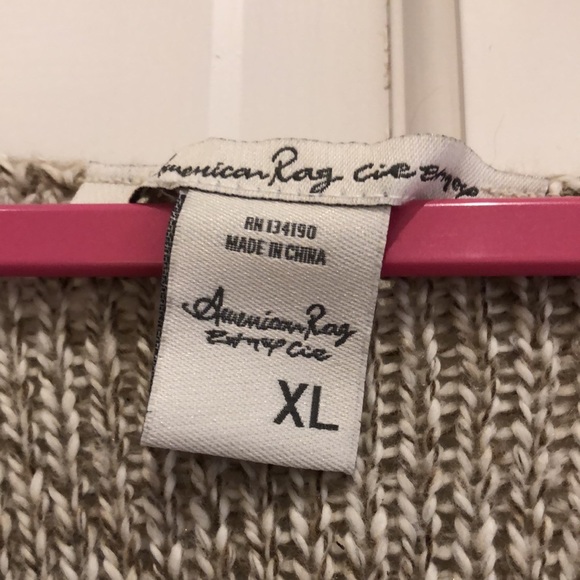 American Rag Beige Sequined Penguin Sweater - Picture 3 of 4